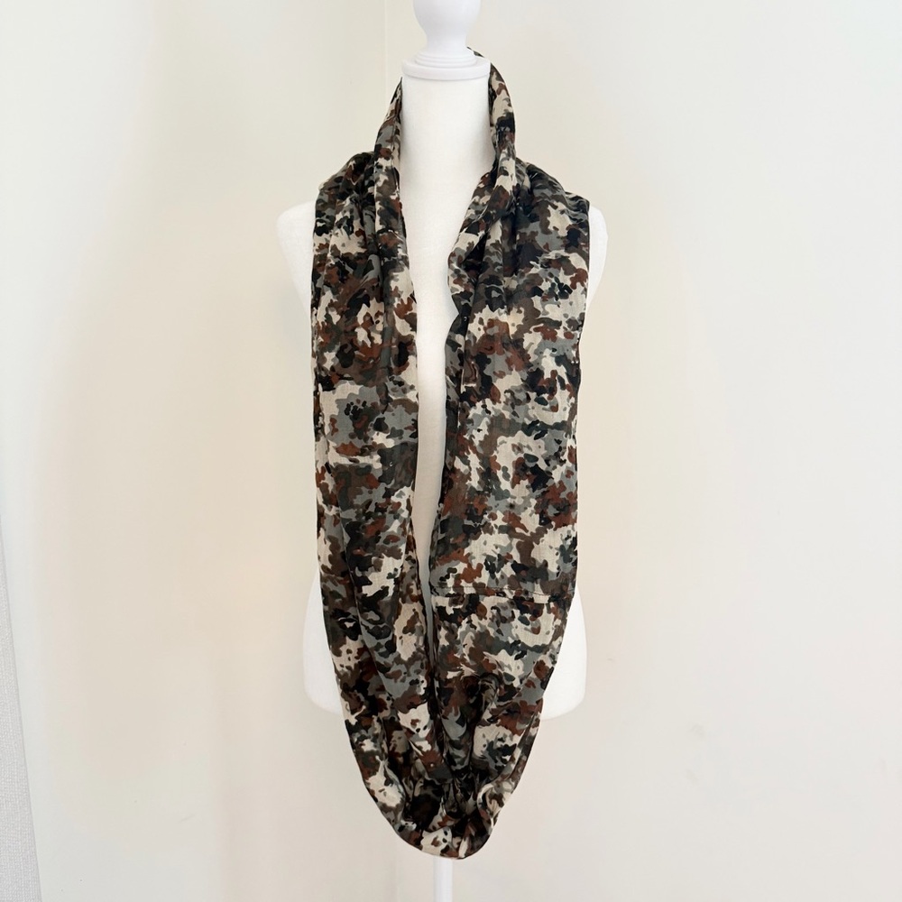 Camo Infinity Scarf in Olive, Brown & Black
